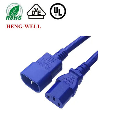 IEC C13 C14 C19 C20 C21 کابل های برق 18/16/14AWG کابل های برق آبی/قرمز/سیاه