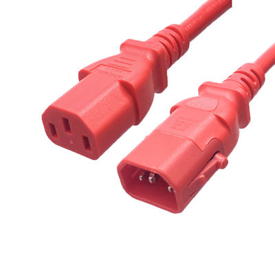 کابل تمدید برق سفارشی IEC IEC320 C14 تا C13 اتصال قفل 1.2m 1.5m