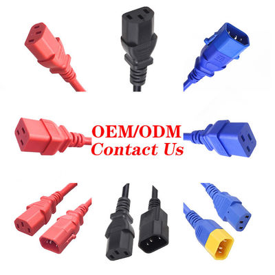 10A 250V کابل قدرت تمدید IEC C13 C14 C19 تا C20 C21 کابل تمدید