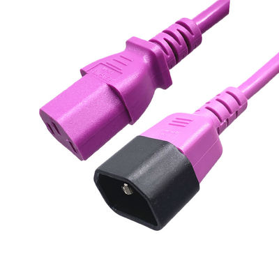 C13 C14 کابل برق تمدید کننده VDE UL 16A 250V 3 Pin Plug IEC