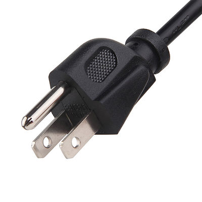 سیم برق سیاه ایالات متحده 0.75m 5m 3 پین NEMA 5-15P پلاگین به IEC 320 C13 نوع ایالات متحده