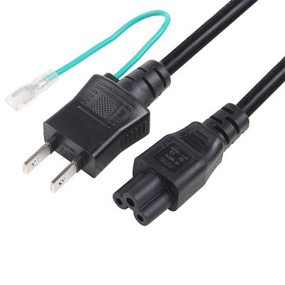 JIS ژاپن کابل برق پلگ سیاه 3 پین جت تایید PSE 7A 15A 125V
