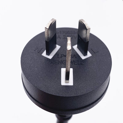 1.5m AU برق سیم 3 پین سیاه 10A 250V AC DC کابل برای کاربرد های گوناگون