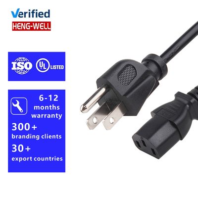 3 پین 15A 125V UL کابل برق