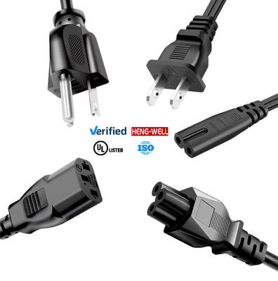 7A-10A 125V USA کابل تمدید برق با پلاگین Nema5-15P
